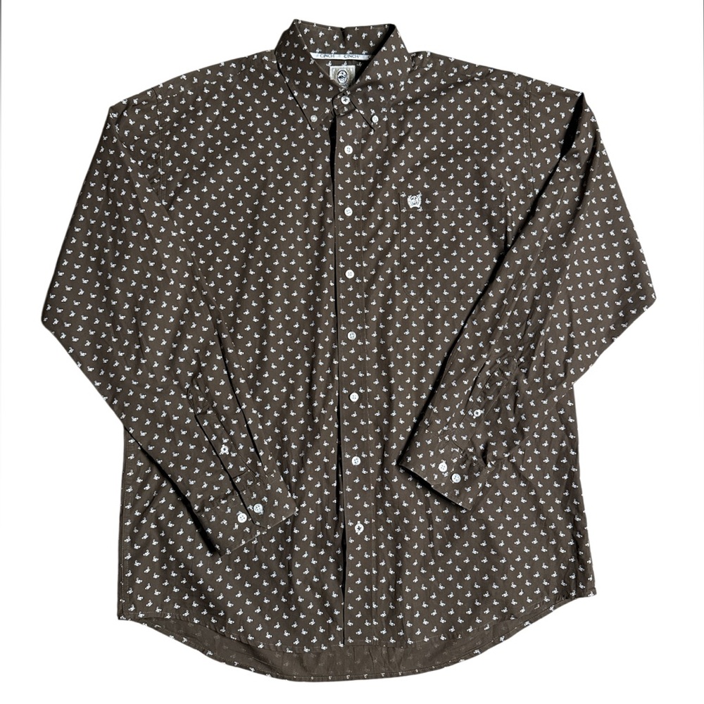 Cinch Scorpion Patterned Button Down Shirt Size M… - image 1